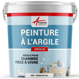 Peinture argile naturelle décoration chambre enfant - ARGILIS-60m2-Persan-blanc-Aspect / Couleur