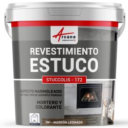 Pintura Estuco - Enduido STUCCOLIS con Mortero y ante Marrón Leonado kit hasta 7 m²