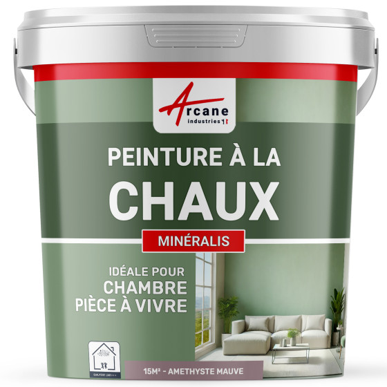 Peinture à la Chaux Intérieure - MINERALIS Améthyste Mauve - 15 m² (2.5 kg en 1 couche)