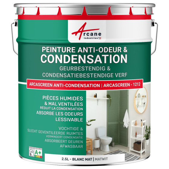 Anti-condensatie. geur- en schimmelverf voor vochtige ruimtes: ARCASCREEN -1212 Wit - 2.5 L