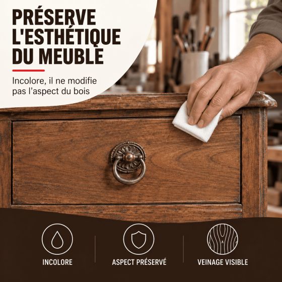 Traitement meuble en bois - Protection insecte du bois et vermoulu : ARCAPROTECT BOIS NF