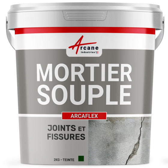 Mortier joint souple pour traitement de fissure : ARCAFLEX-2Kg-Vert-fonce-Couleur / Aspect