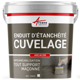 Enduit de cuvelage hydrofuge pour béton caniveau et fondation : ARCACIM-5Kg-Blanc-Couleur / Aspect