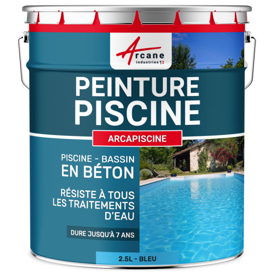 Peinture piscine béton  - ARCAPISCINE-2-5L-Bleu-Aspect / Couleur
