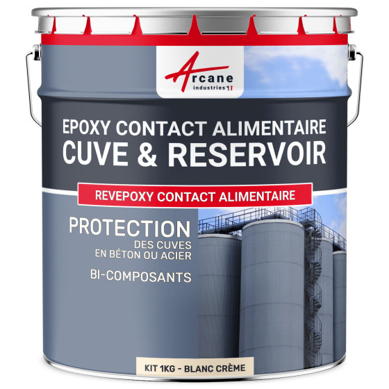 Resine Epoxy  Alimentaire - REVEPOXY Contact Alimentaire-Kit1Kg-Blanc-creme-Aspect / Couleur