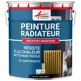 Peinture radiateur / chauffage-Kit1Kg-Ral-9005-Noir-fonce-Aspect / Couleur