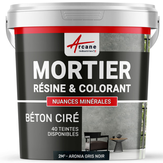 1-Main-béton ciré sans primaire ni vernis de finition-2m2-Aronia-Gris-Noir-Aspect / Couleur