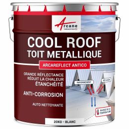 Coolroof, Peinture anti chaleur toit métallique : ARCAREFLECT ANTICO