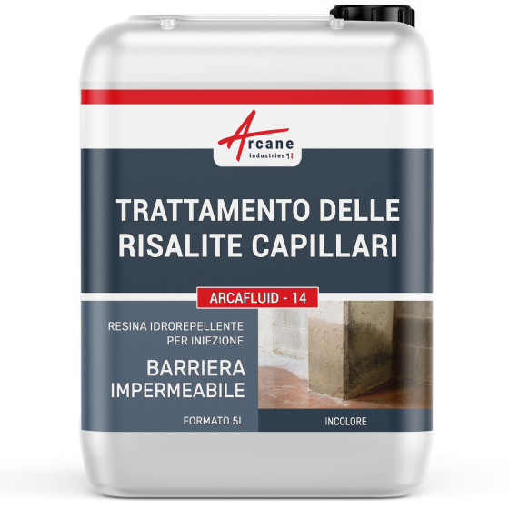 Barriera impermeabile, prodotto di iniezione per muro umido: ARCAFLUID - 14 5 L