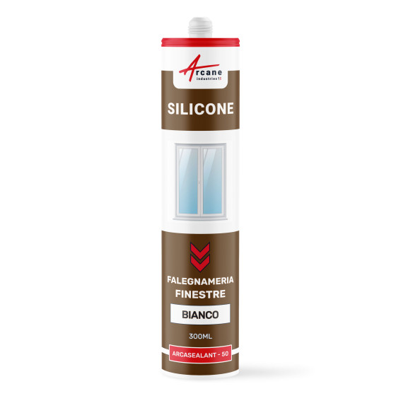 Mastice Silicone per Finestre e Serramenti: ARCASEALANT - 50 300 ml x 1 Bianco