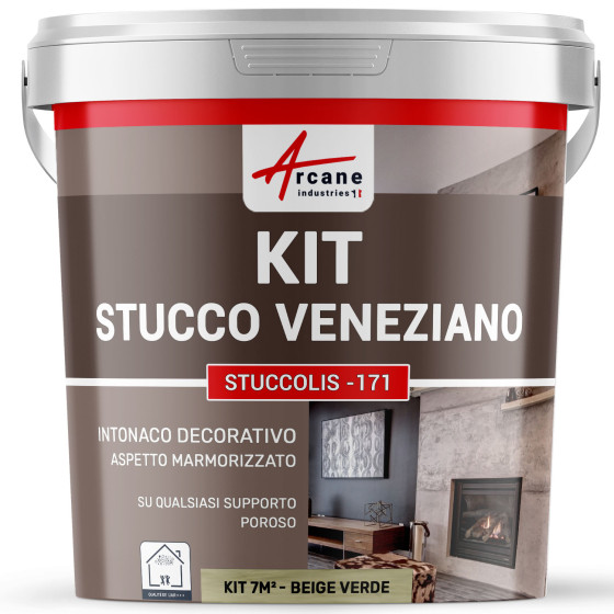Kit stucco veneziano decorativo veneziano -  STUCCOLIS  - 171 kit fino 7 m² Beige verde
