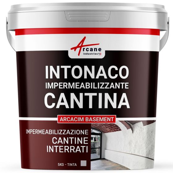 Intonaco Impermeabilizzante per Cantina, Seminterrati, Garage: ARCACIM BASEMENT 5 kg Grigio