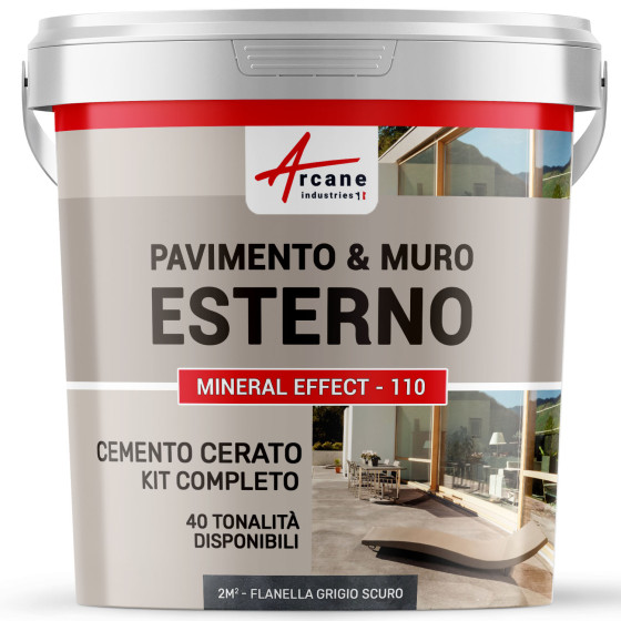 KIT CEMENTO CERATO ESTERNO  2 m²  Flanella Grigio Scuro